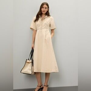 Rosetta Getty | women’s bone midi shirt dress-size 4